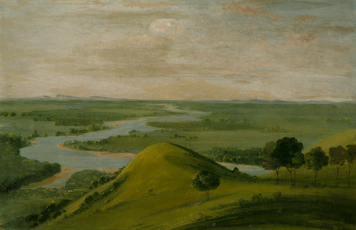 George Catlin:View of the Junction of the Red River and the ,16x12