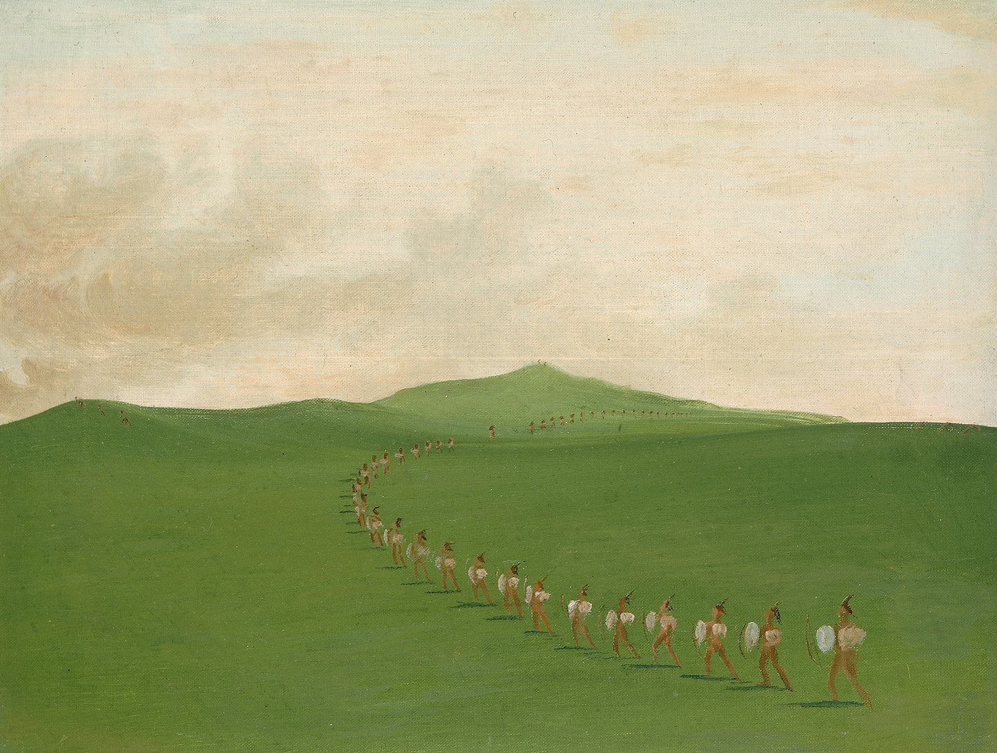 George Catlin:Foot War Party on the March, Upper Missouri,16x12"(A3)Poster