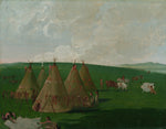 George Catlin:Sioux Encamped on the Upper Missouri, Dressing,16x12"(A3)Poster