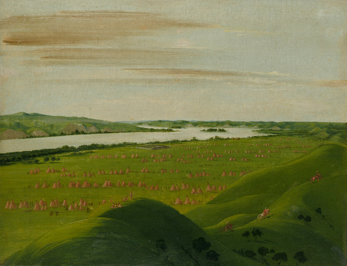 George Catlin:Fort Pierre, Mouth of the Teton River, 1200 Mi,16x12