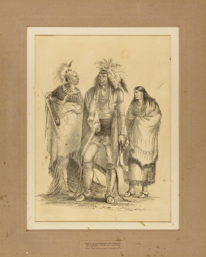 George Catlin:Group of Algonquian and Iroquoian Indian--no. ,16x12