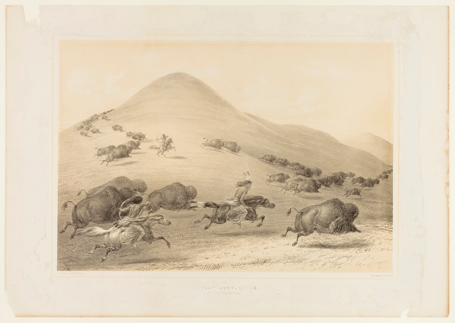 George Catlin:Buffalo Hunt, Chase--no. 6,16x12"(A3)Poster