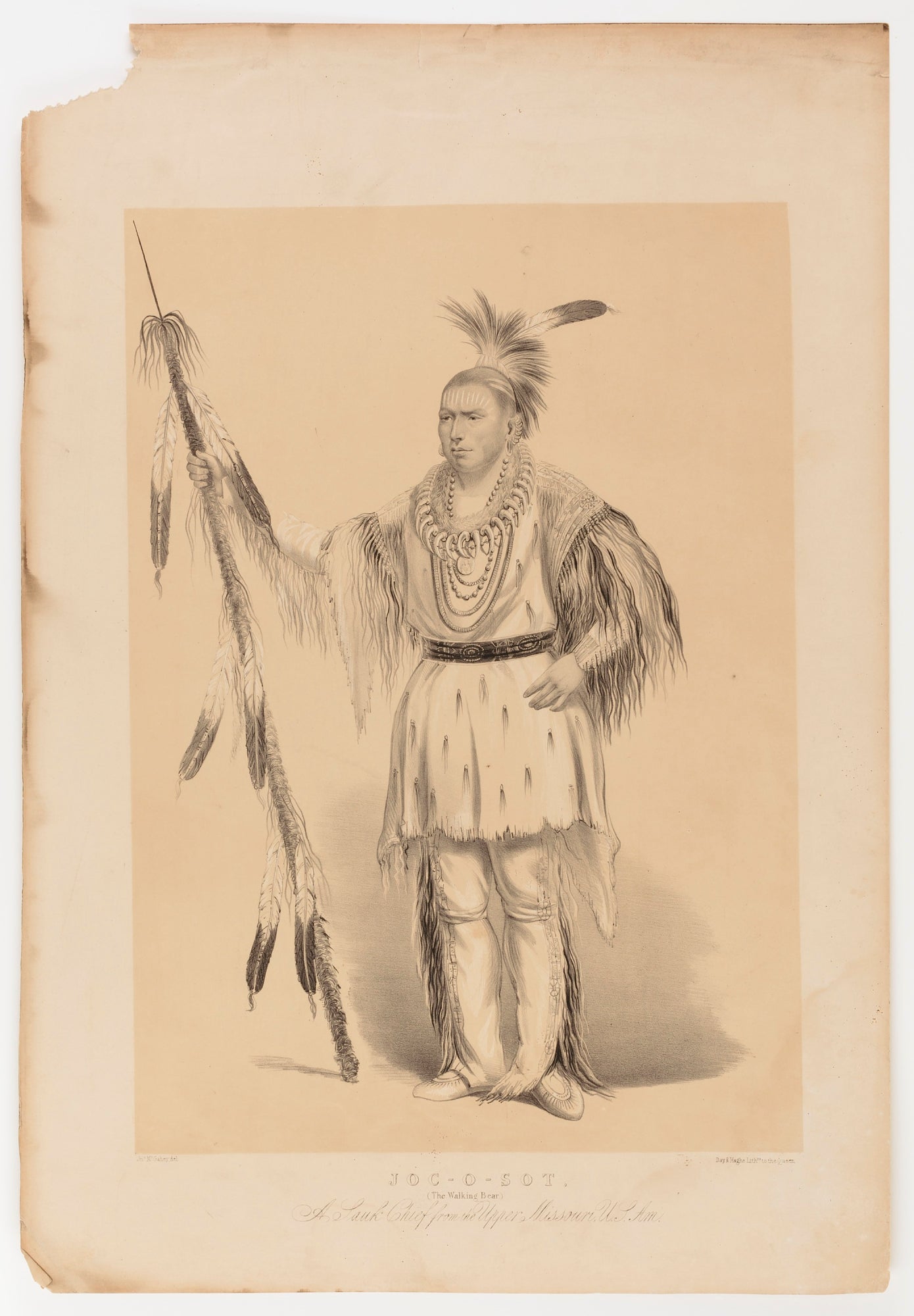 George Catlin:Joc-o-sot, the Walking Bear,16x12"(A3)Poster
