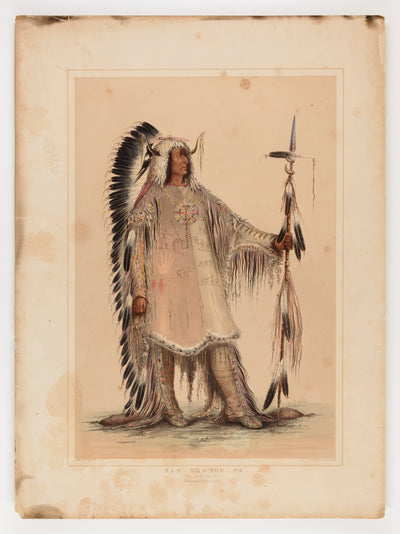 George Catlin:Mah-to-toh-pa, the Mandan Chief,16x12"(A3)Poster