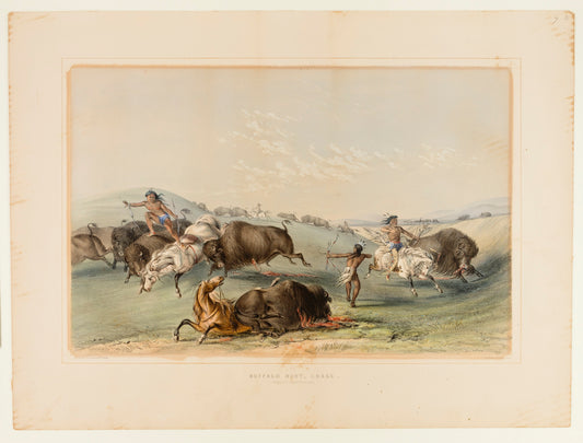 George Catlin:Buffalo Hunt, Chase No. 7,16x12"(A3)Poster