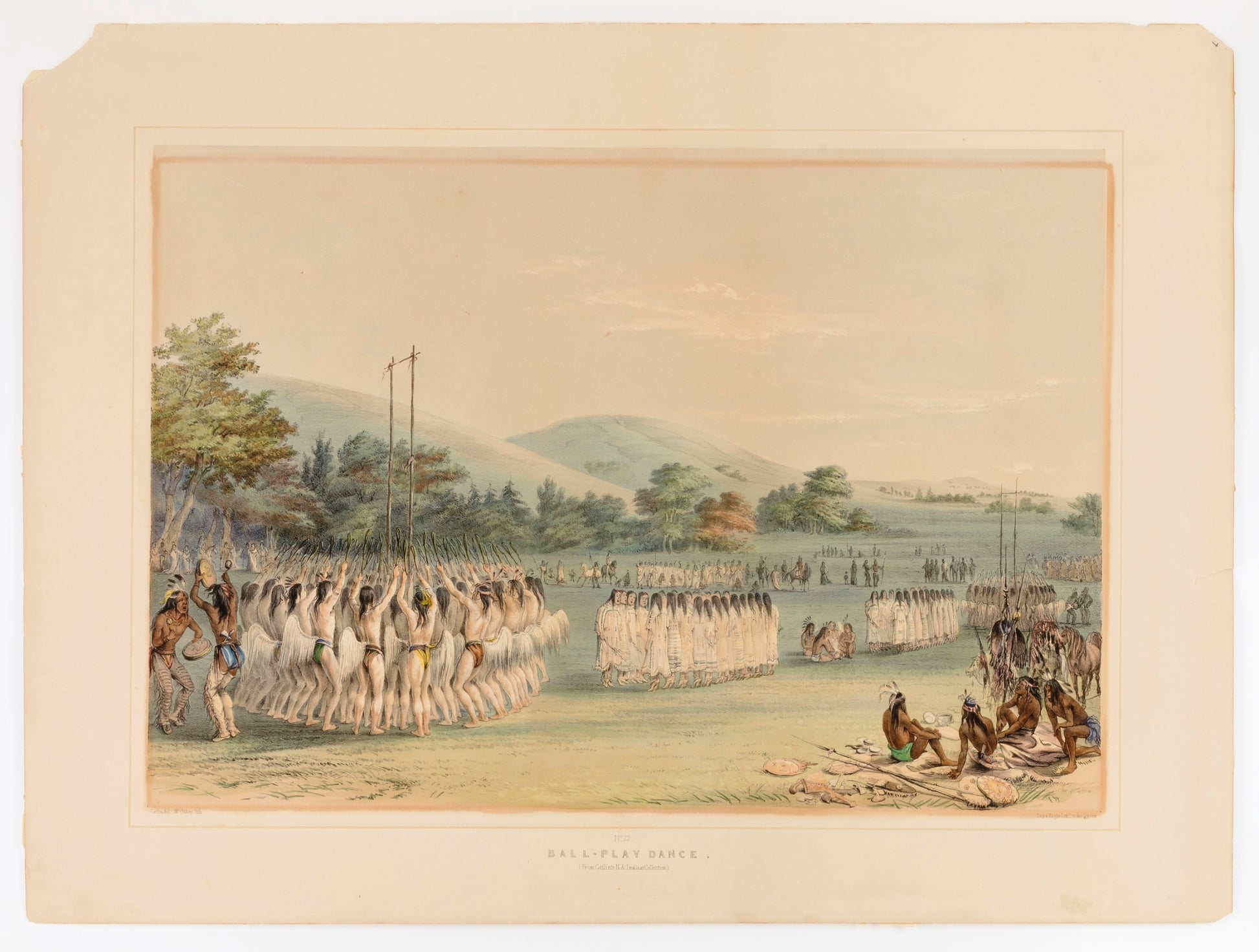 George Catlin:Ball-Playing Dance--no.22,16x12"(A3)Poster