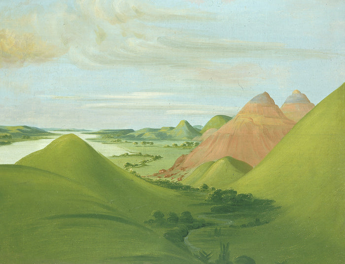 George Catlin:Iron Bluff, 1200 Miles above St. Louis,16x12