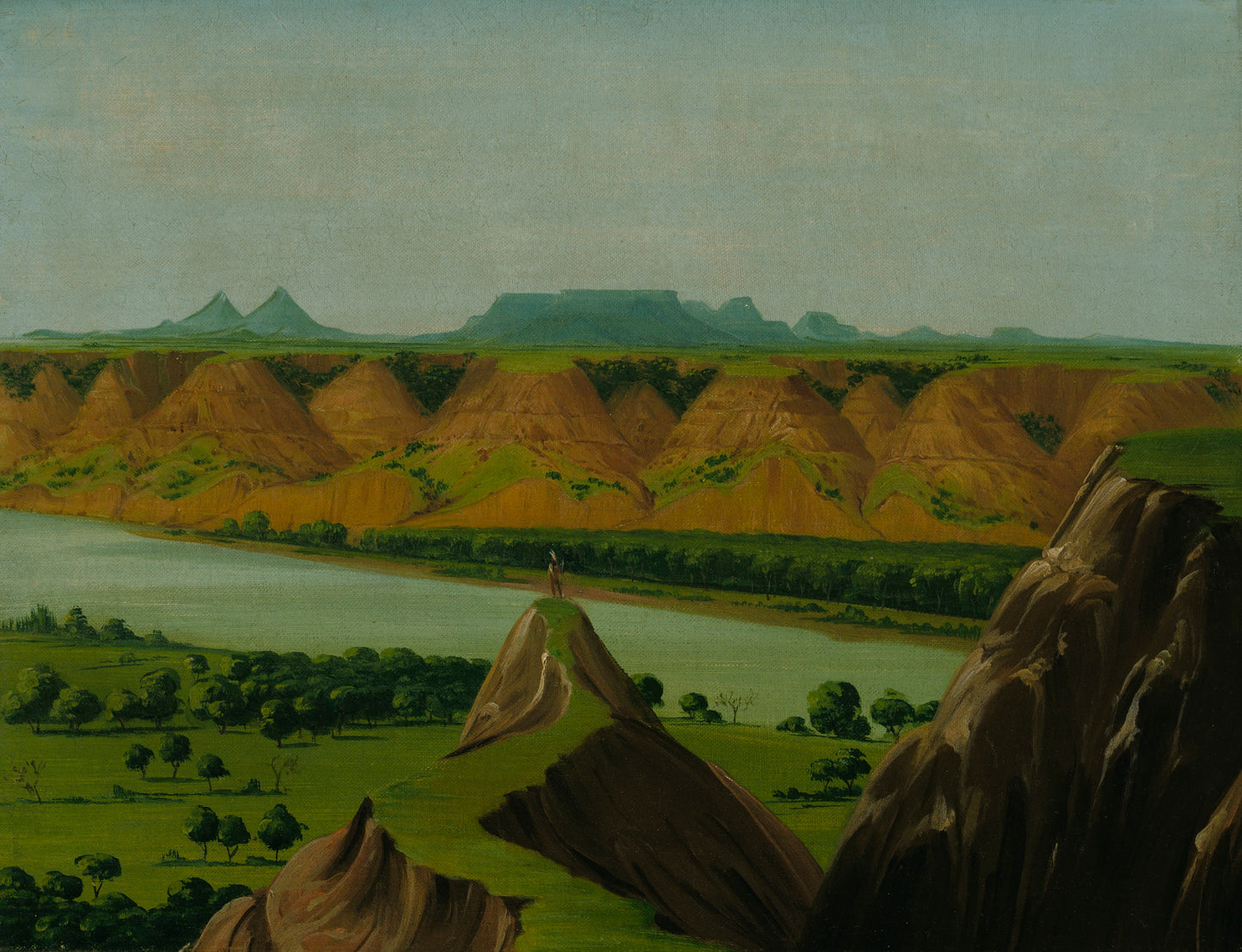 George Catlin:Big Bend on the Upper Missouri, 1900 Miles abo,16x12"(A3)Poster