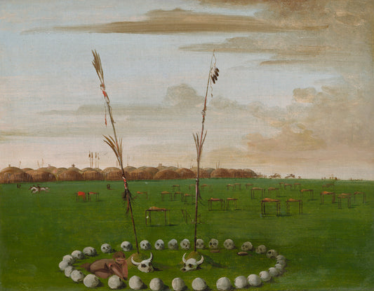 George Catlin:Back View of Mandan Village, Showing the Cemet,16x12"(A3)Poster