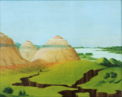 George Catlin:The Three Domes, Clay Bluffs 15 Miles above th,16x12"(A3)Poster