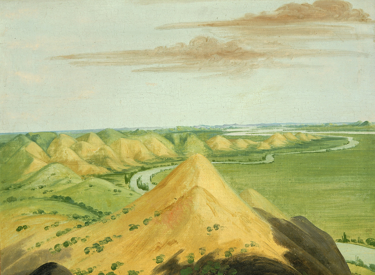 George Catlin:Clay Bluffs, Twenty Miles above the Mandans,16x12"(A3)Poster