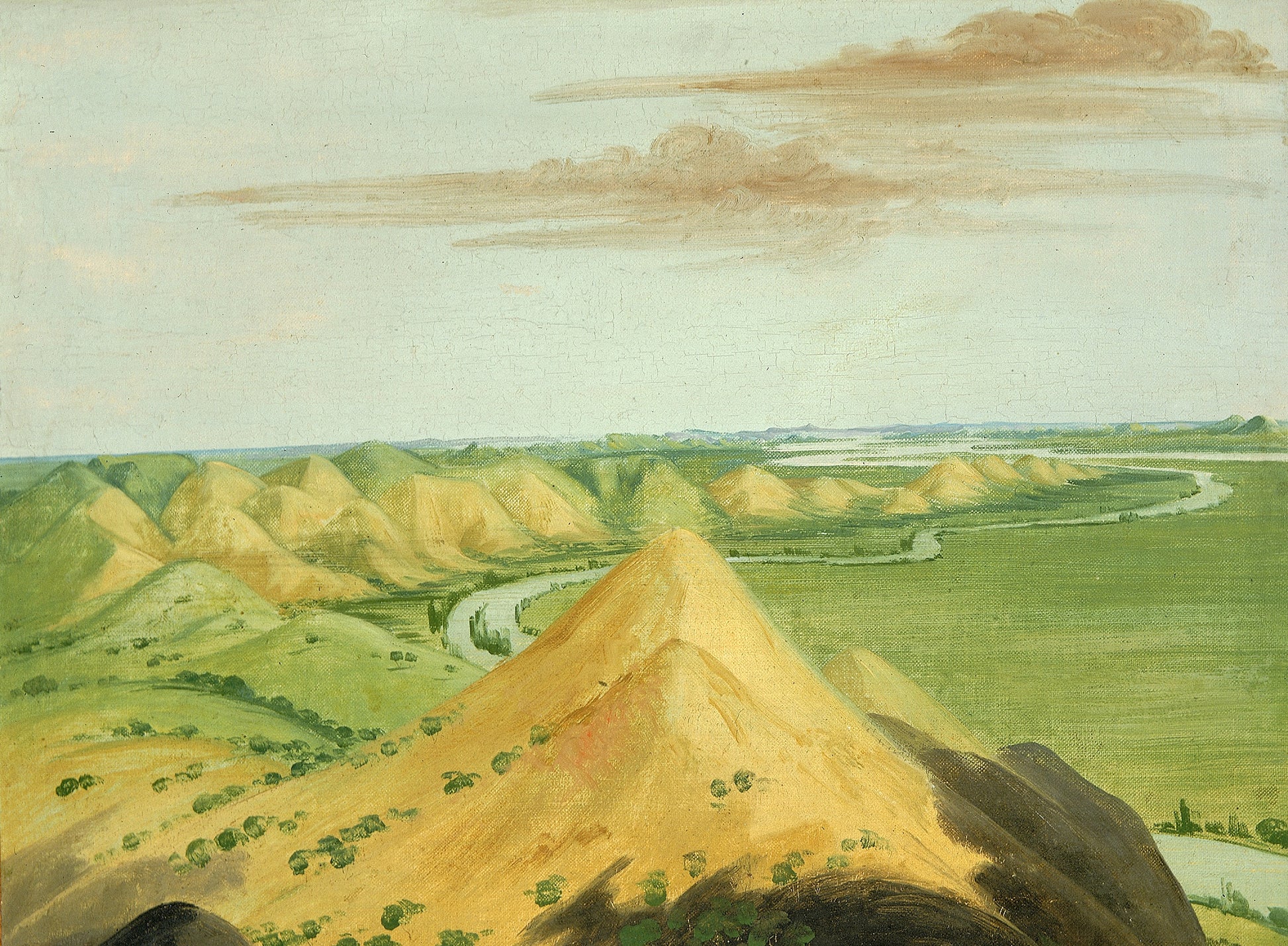 George Catlin:Clay Bluffs, Twenty Miles above the Mandans,16x12"(A3)Poster