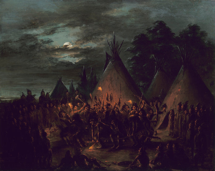 George Catlin:Scalp Dance, Sioux,16x12