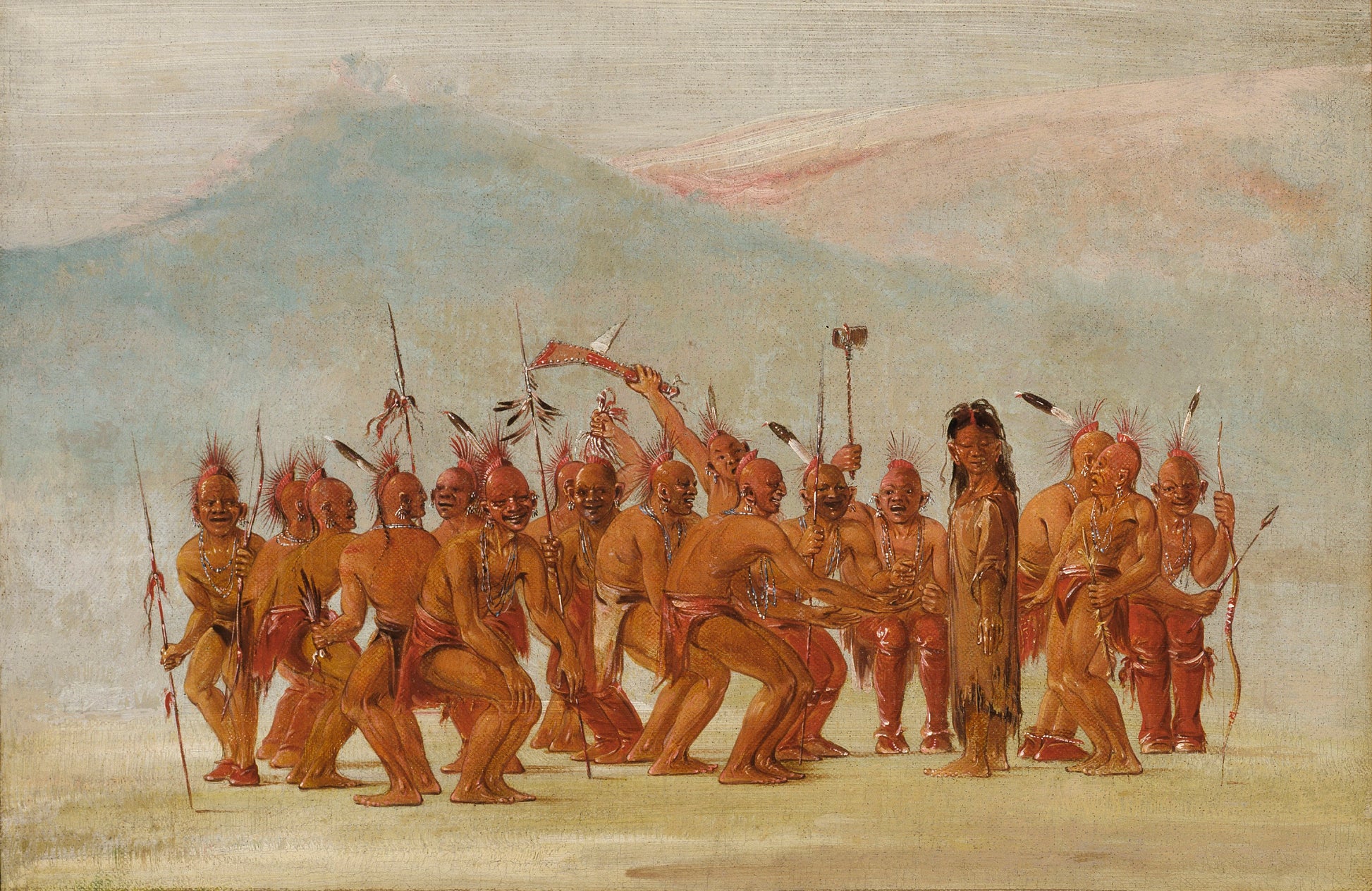 George Catlin:Dance to the Berdash,16x12"(A3)Poster