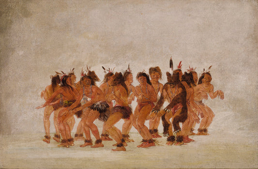 George Catlin:Bear Dance, Preparing for a Bear Hunt,16x12"(A3)Poster