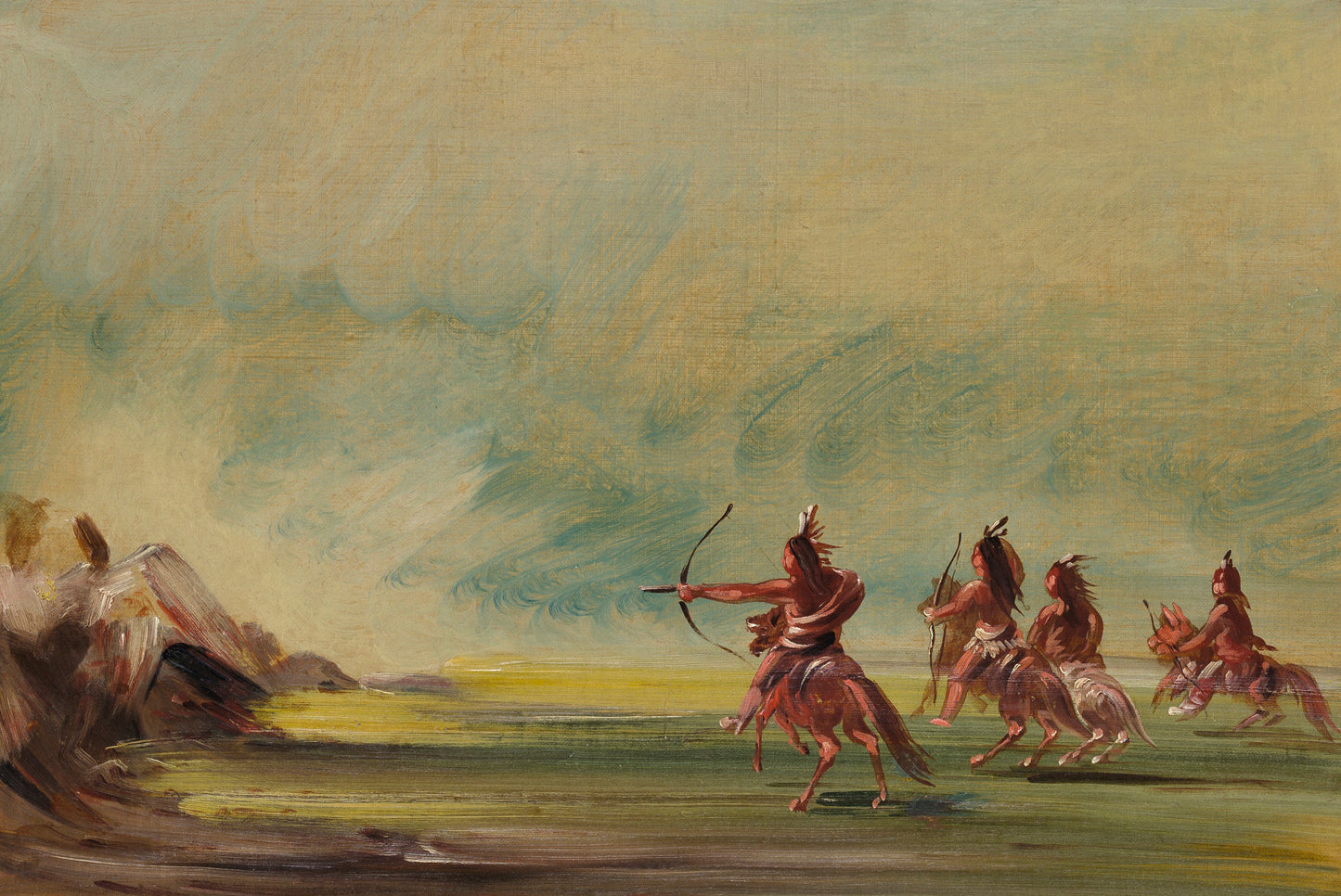 George Catlin:Comanche Giving Arrows to the Medicine Rock,16x12"(A3)Poster