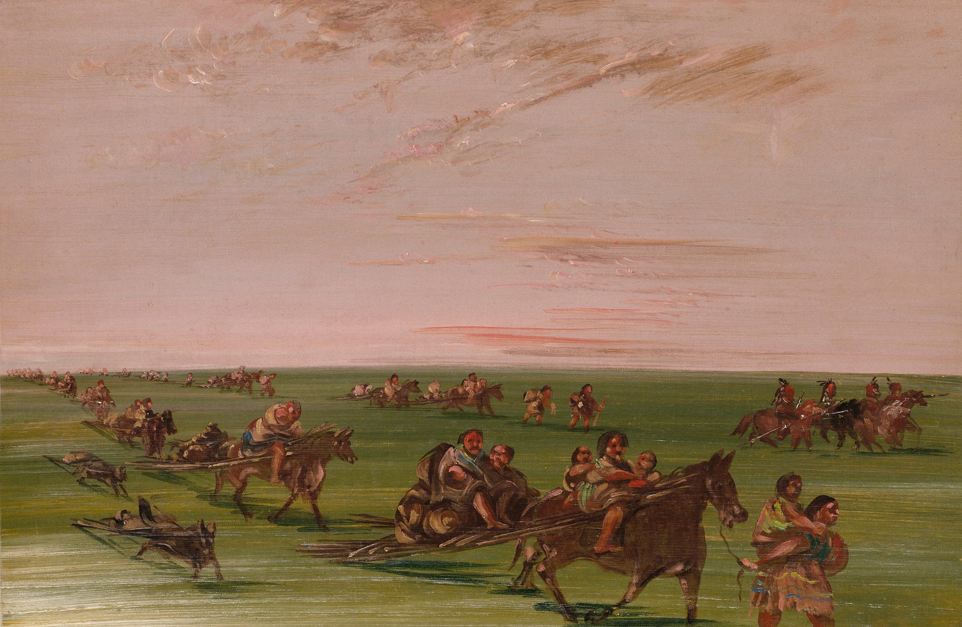 George Catlin:Band of Sioux Moving Camp,16x12"(A3)Poster