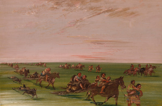 George Catlin:Band of Sioux Moving Camp,16x12"(A3)Poster