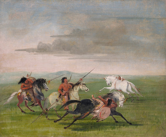 George Catlin:Comanche Feats of Horsemanship,16x12"(A3)Poster