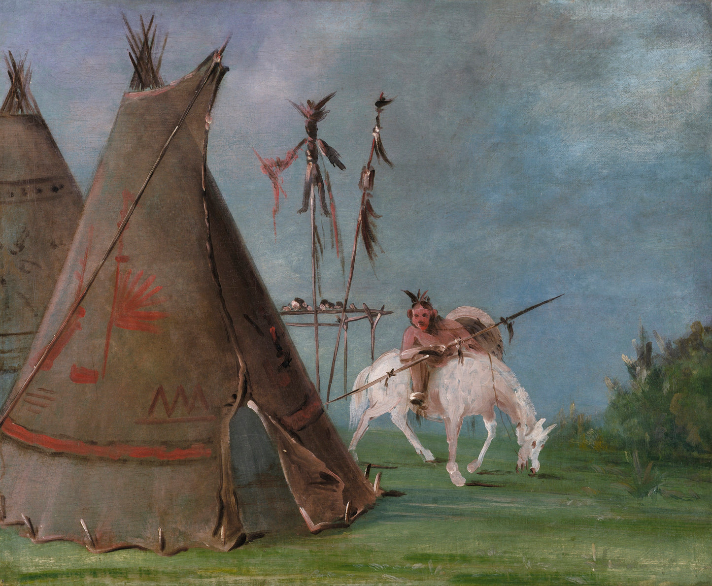 George Catlin:Comanche Lodge of Buffalo Skins,16x12"(A3)Poster