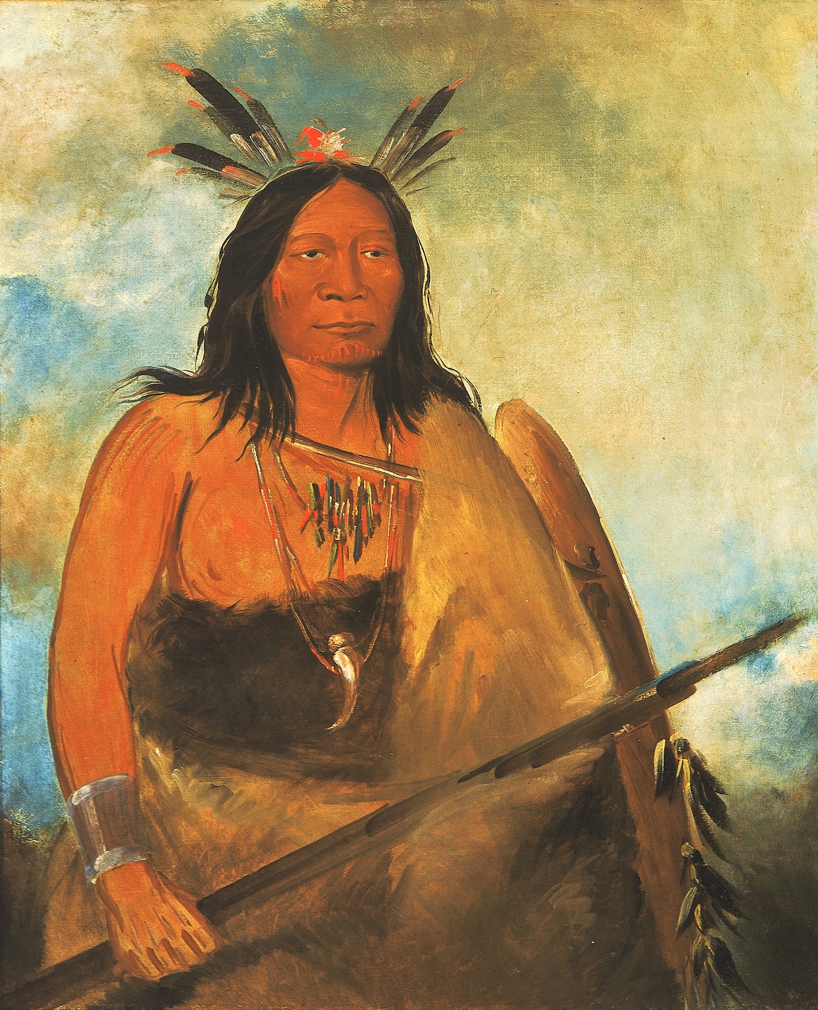 George Catlin:Kots-o-kó-ro-kó, Hair of the Bull's Neck, a ,16x12"(A3)Poster