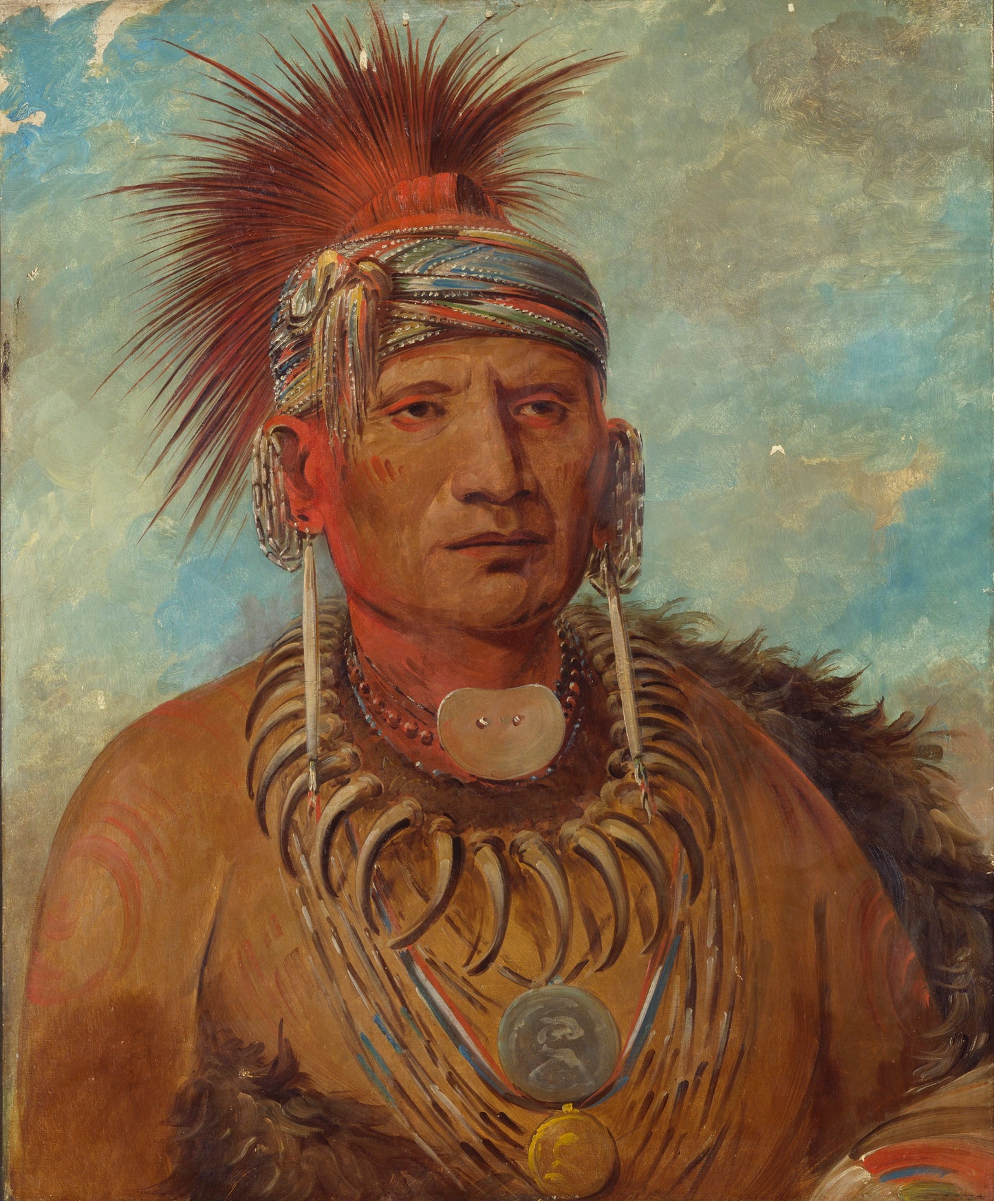 George Catlin:Neu-mon-ya, Walking Rain, War Chief,16x12"(A3)Poster