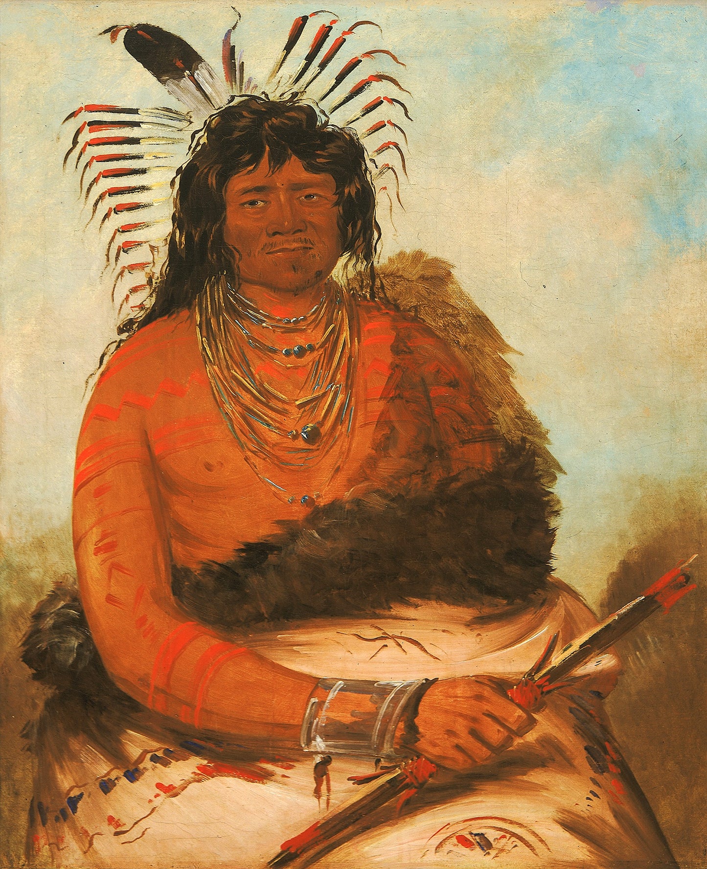 George Catlin:Háh-nee, The Beaver, a Warrior,16x12"(A3)Poster