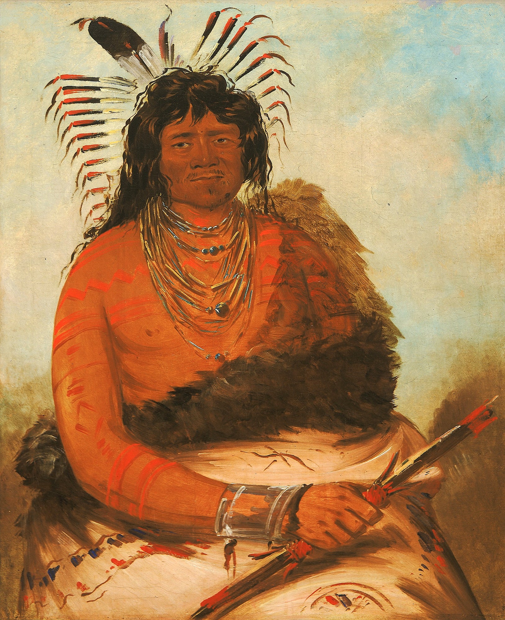 George Catlin:Háh-nee, The Beaver, a Warrior,16x12"(A3)Poster