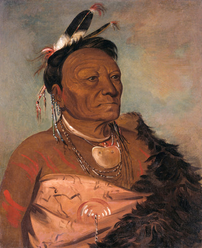 George Catlin:Wee-tá-ra-shá-ro, Head Chief of the Tribe,16x12"(A3)Poster