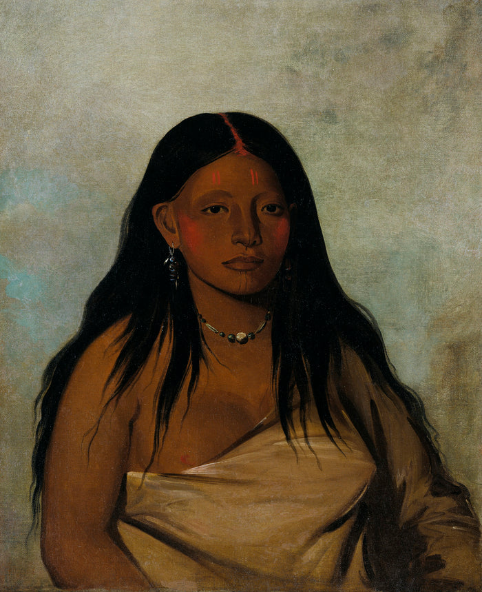 George Catlin:Shé-de-ah, Wild Sage, a Wichita Woman,16x12