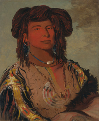 George Catlin:Ha-wón-je-tah, One Horn, Head Chief of the Mi,16x12"(A3)Poster