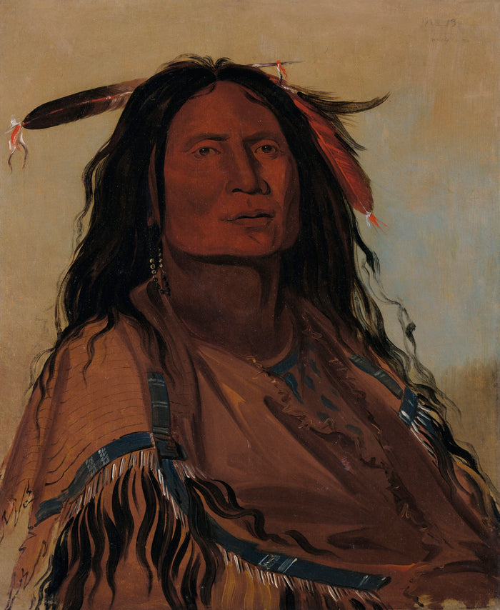 George Catlin:Wúk-mi-ser, Corn, a Miniconjou Warrior,16x12