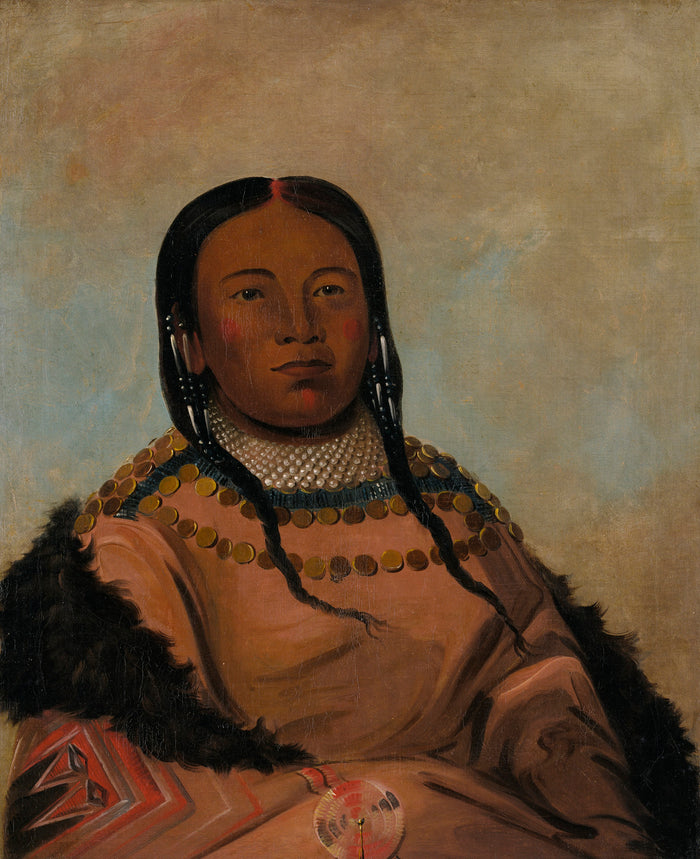 George Catlin:Wi-lóoh-tah-eeh-tcháh-ta-máh-nee, Red Thing,16x12