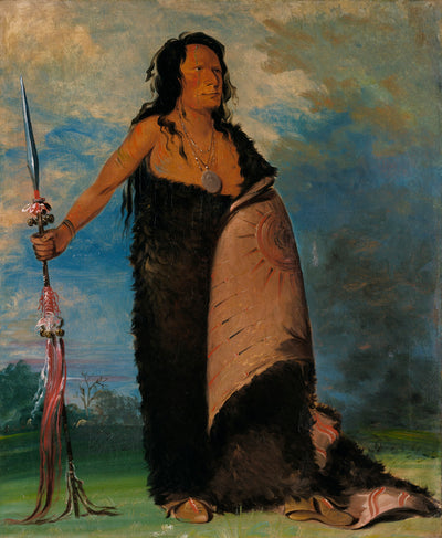 George Catlin:Shoo-de-gá-cha, The Smoke, Chief of the Tribe,16x12"(A3)Poster