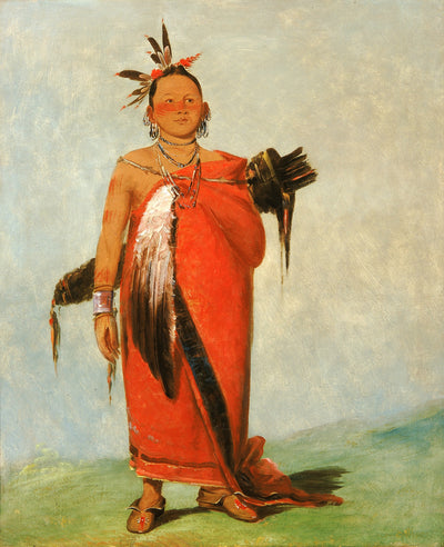 George Catlin:Hongs-káy-dee, Great Chief, Son of The Smoke,16x12"(A3)Poster