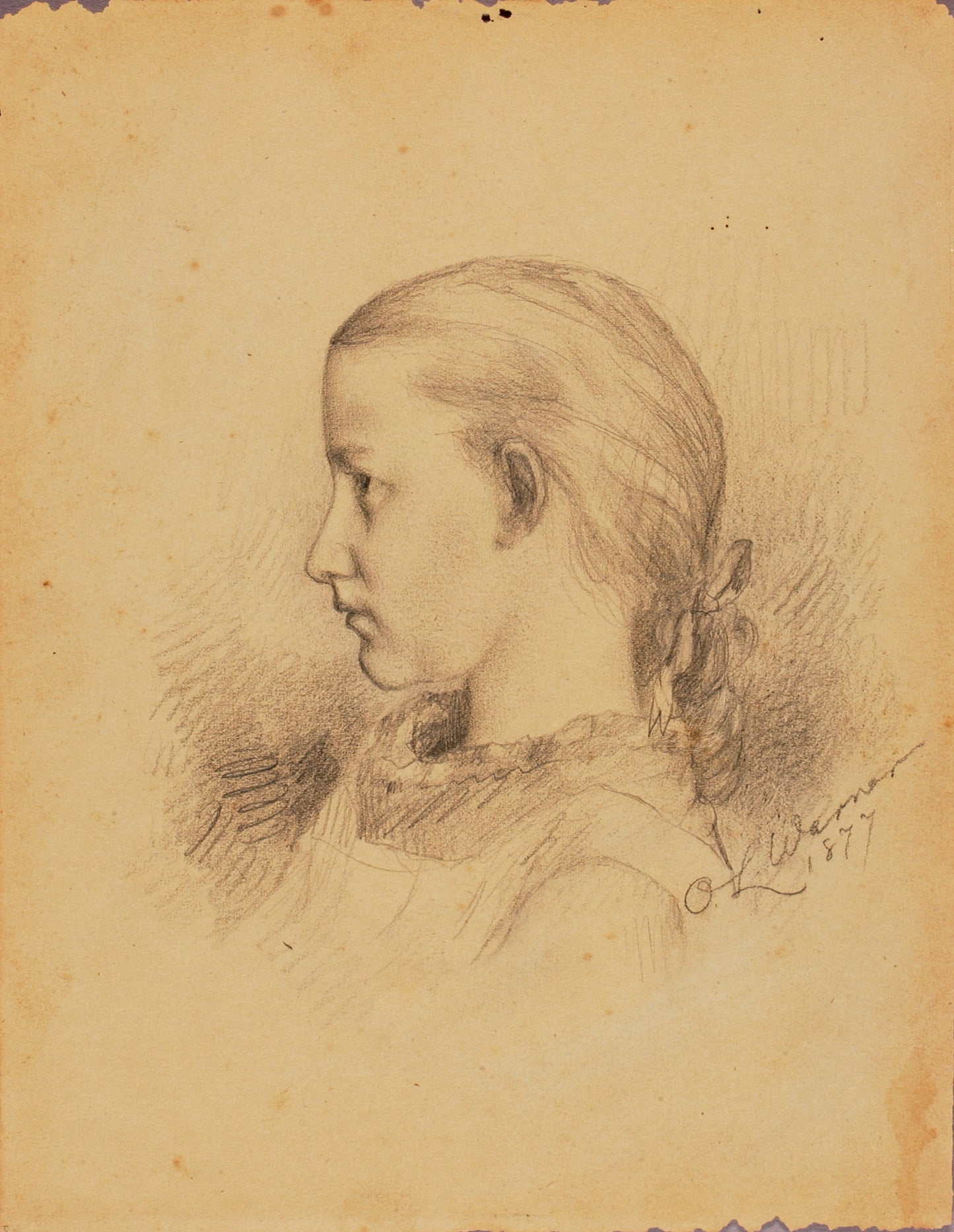 Olin Levi Warner:Portrait of Carrie Elliott Warner,16x12"(A3)Poster