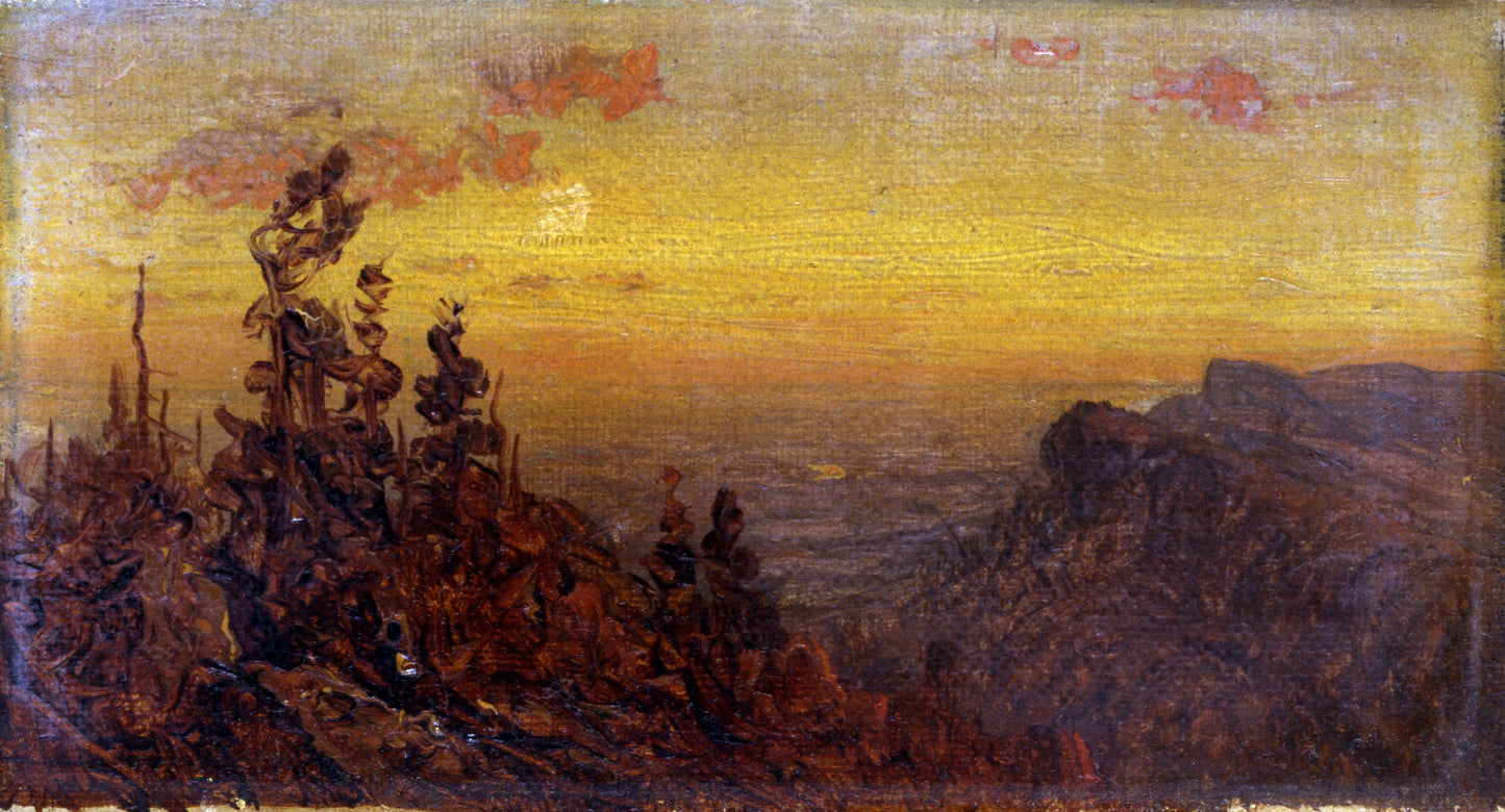 Sanford Robinson Gifford:Indians at Campfire--Moon Rising,16x12"(A3)Poster