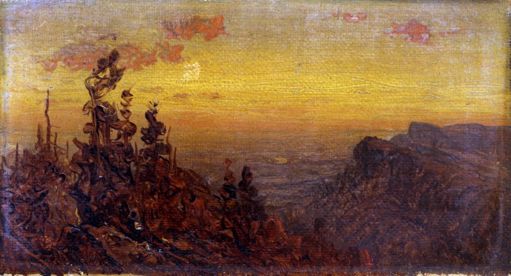 Sanford Robinson Gifford:Indians at Campfire--Moon Rising,16x12"(A3)Poster