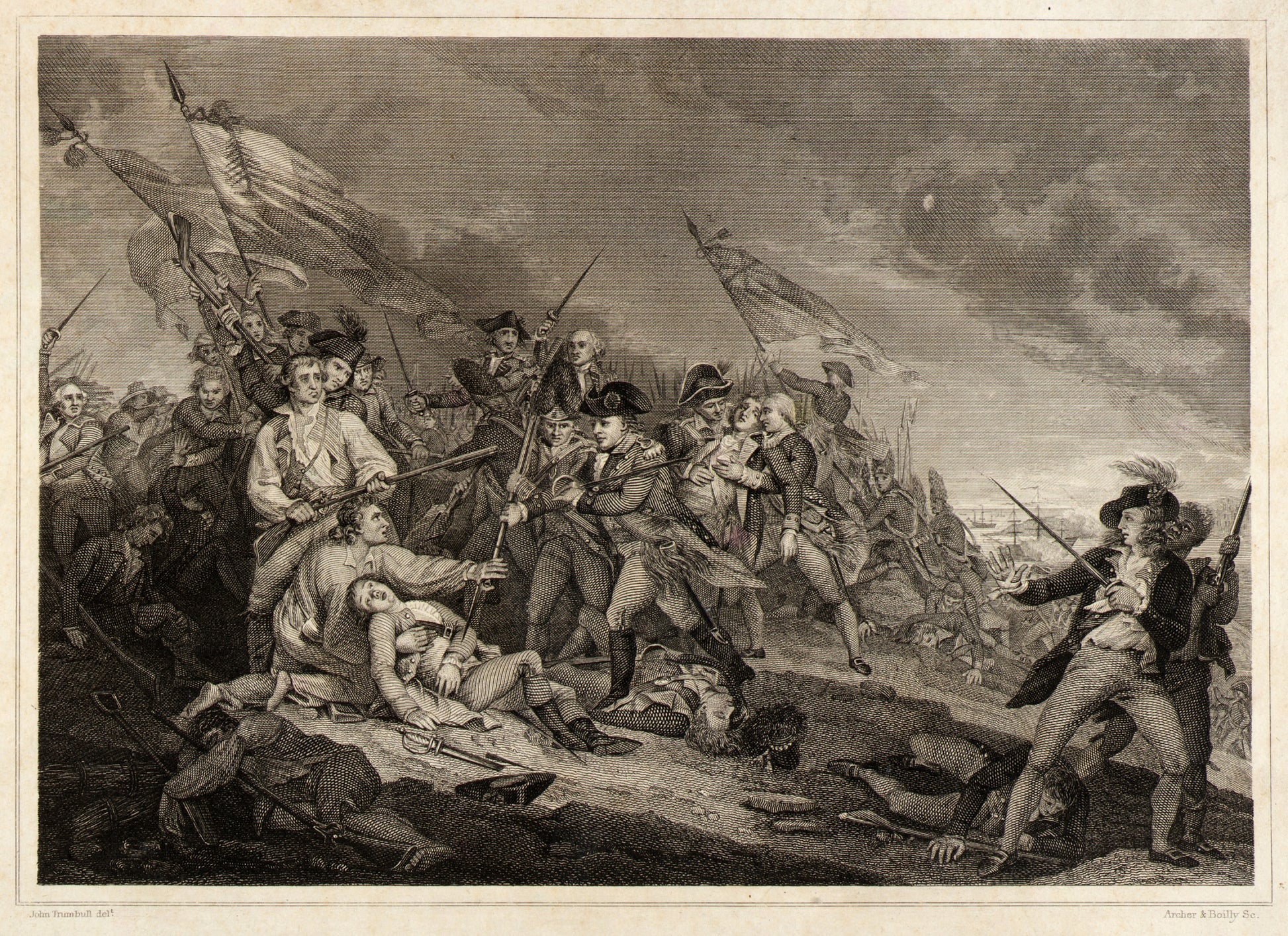 John Trumbull:The Battle at Bunker's Hill near Boston,16x12"(A3)Poster