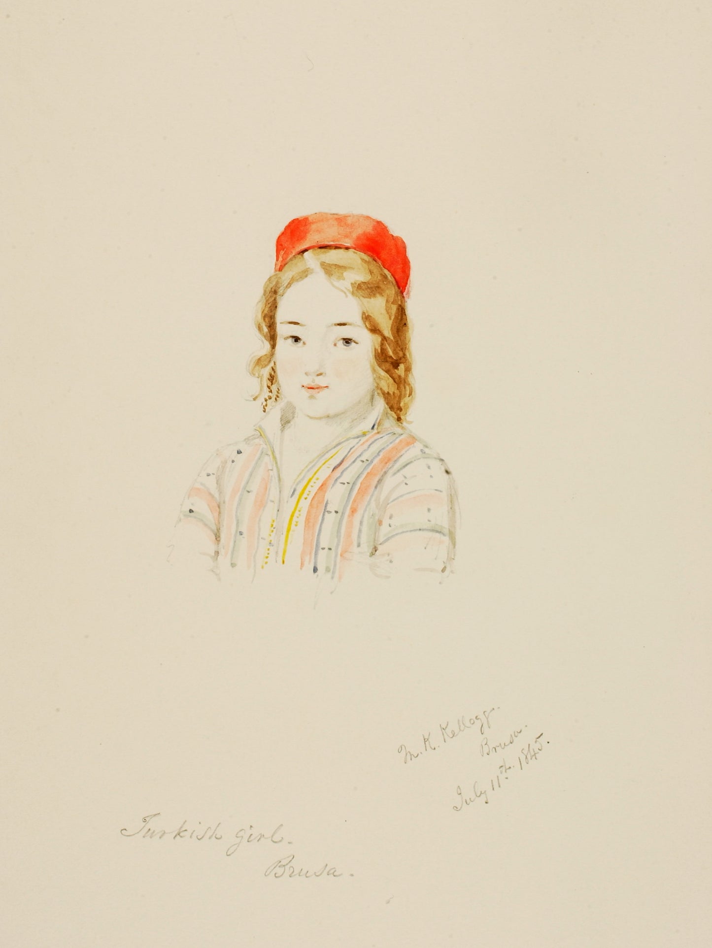 Miner Kilbourne Kellogg:Turkish Girl, Brusa,16x12"(A3)Poster