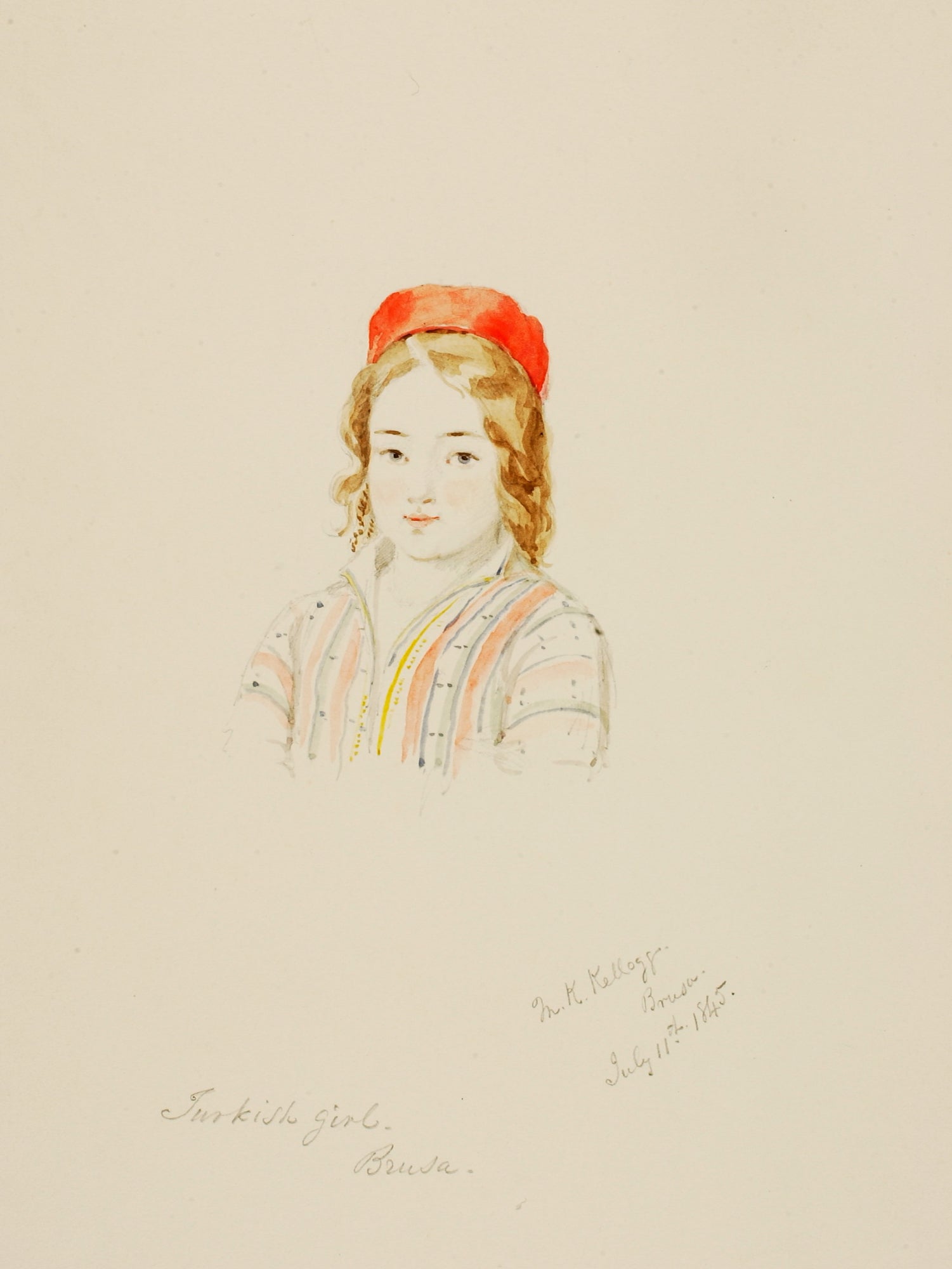 Miner Kilbourne Kellogg:Turkish Girl, Brusa,16x12"(A3)Poster
