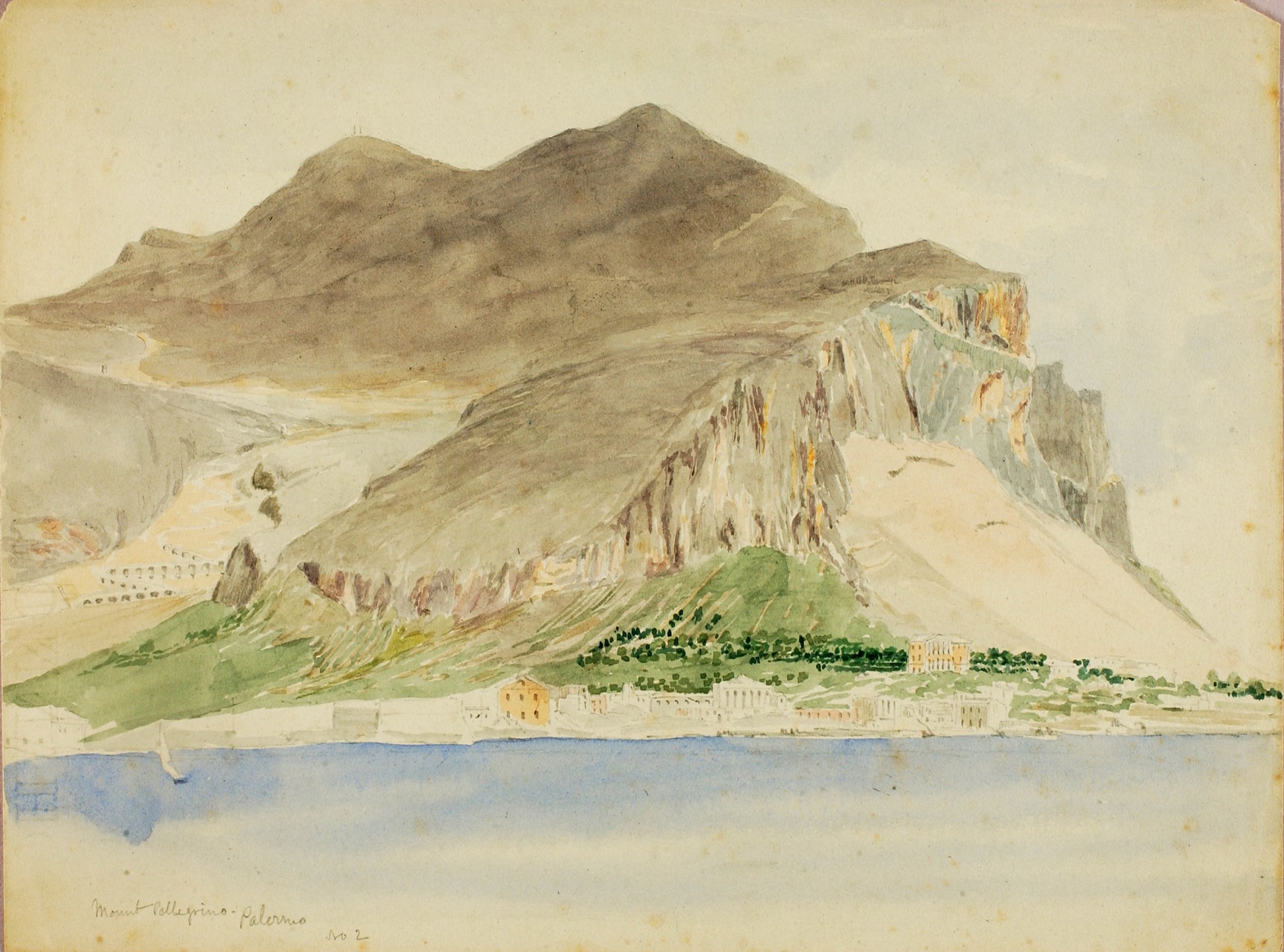 Miner Kilbourne Kellogg:Mt. Pellegrino, Palermo,16x12"(A3)Poster