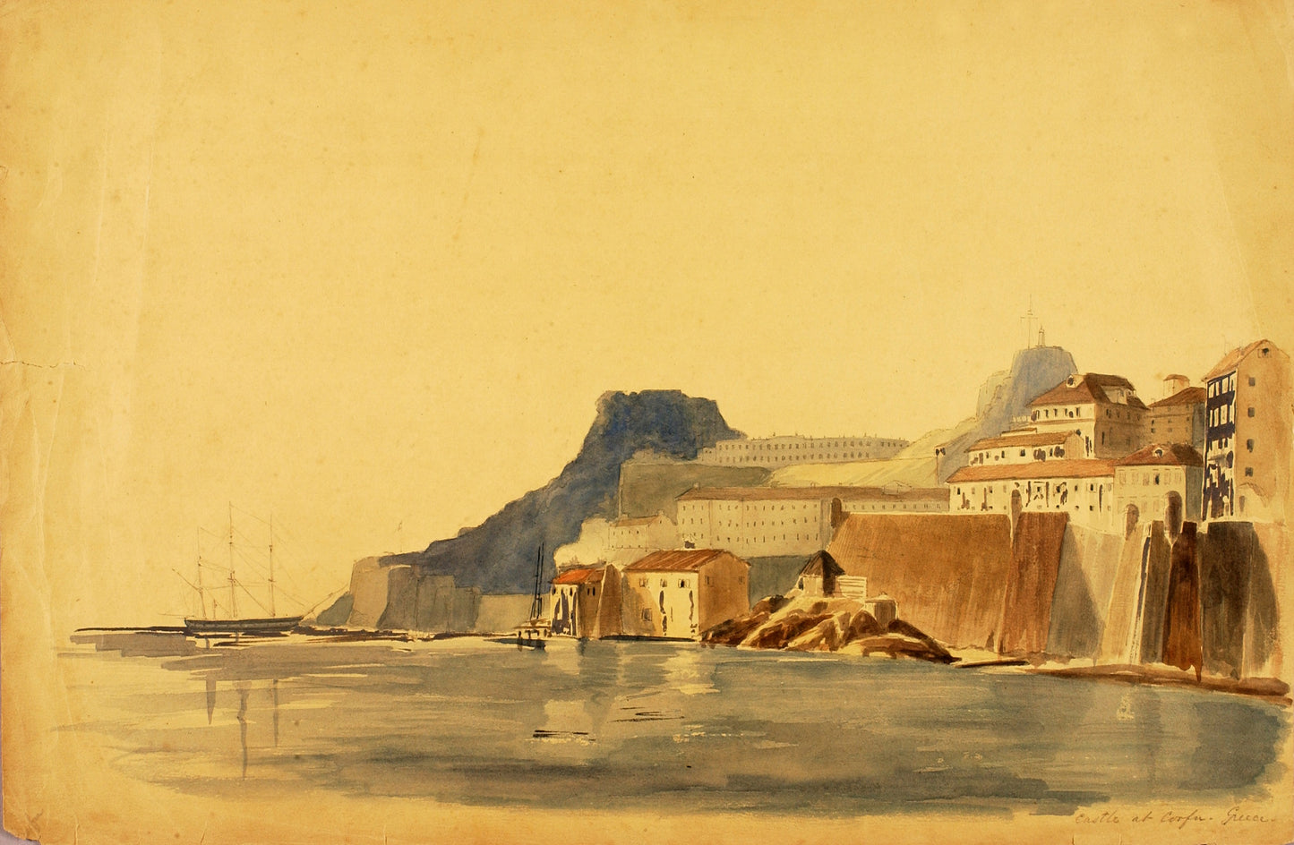 Miner Kilbourne Kellogg:Castle at Corfu, Greece,16x12"(A3)Poster