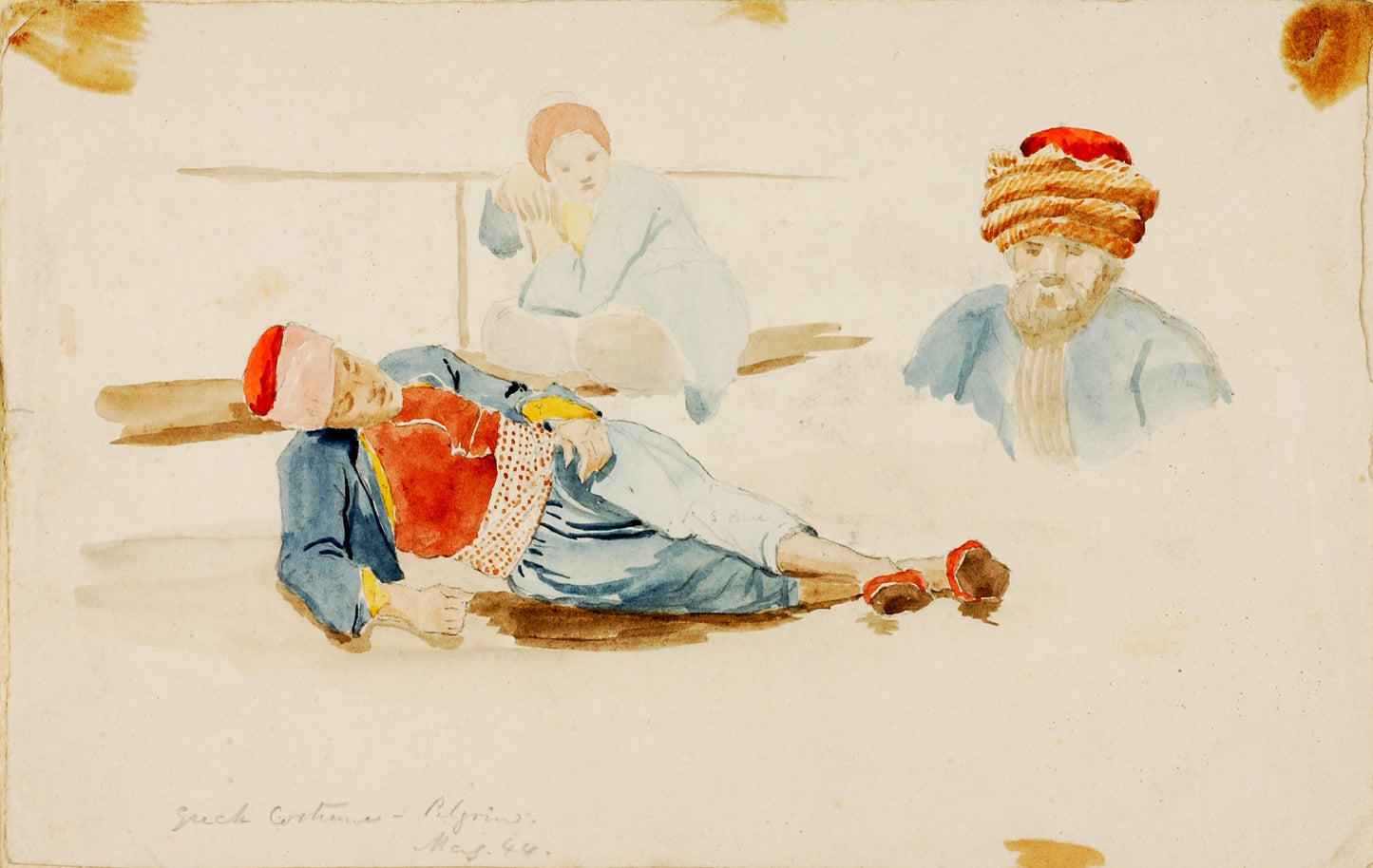 Miner Kilbourne Kellogg:Greek Costume, Pilgrim,16x12"(A3)Poster