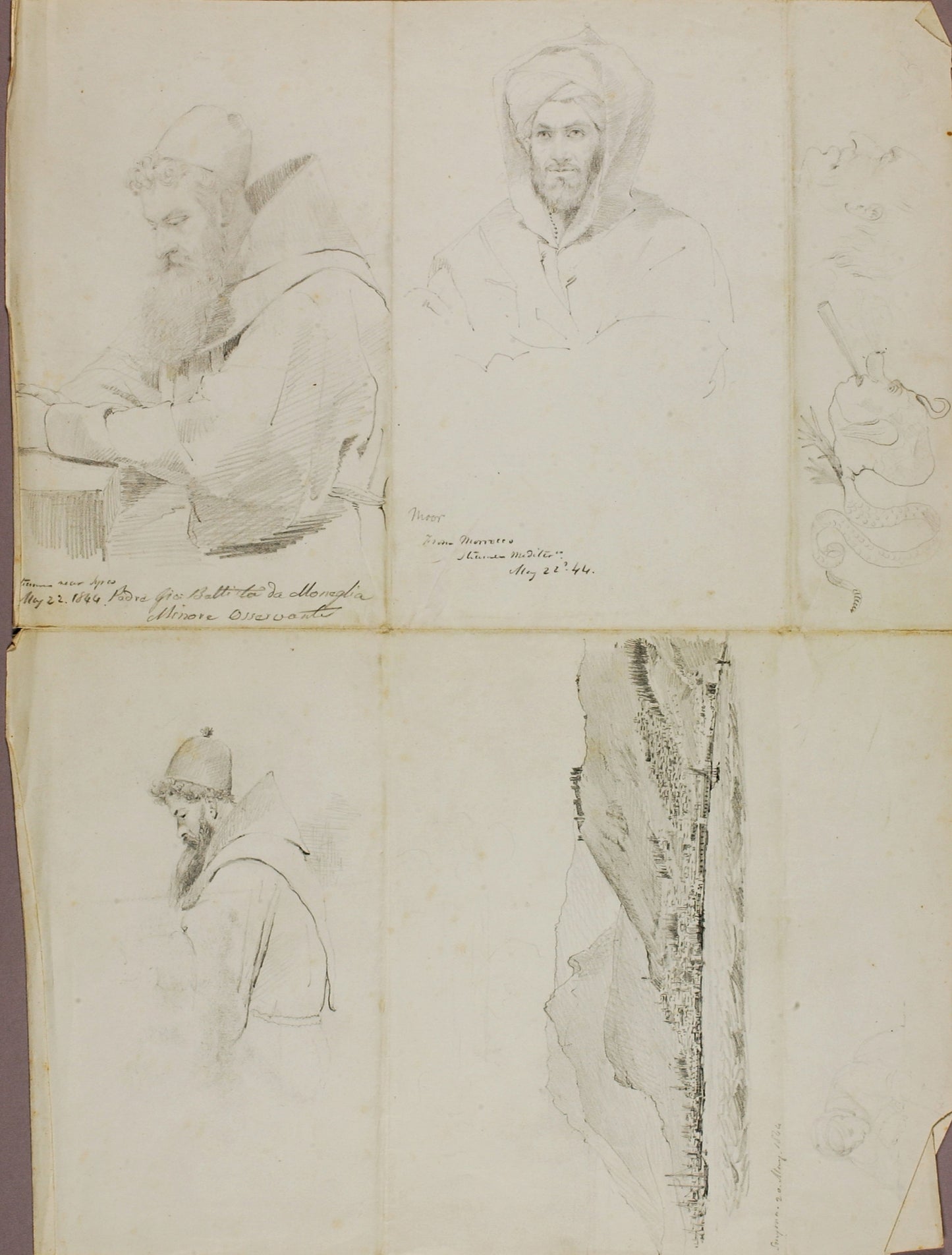 Miner Kilbourne Kellogg:Studies--Landscape and Portrait,16x12"(A3)Poster