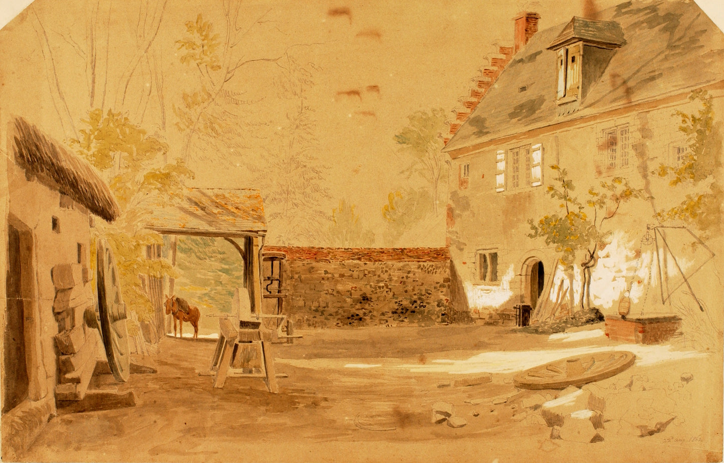 Miner Kilbourne Kellogg:Ancient Abbey of St. Valery, France,16x12"(A3)Poster