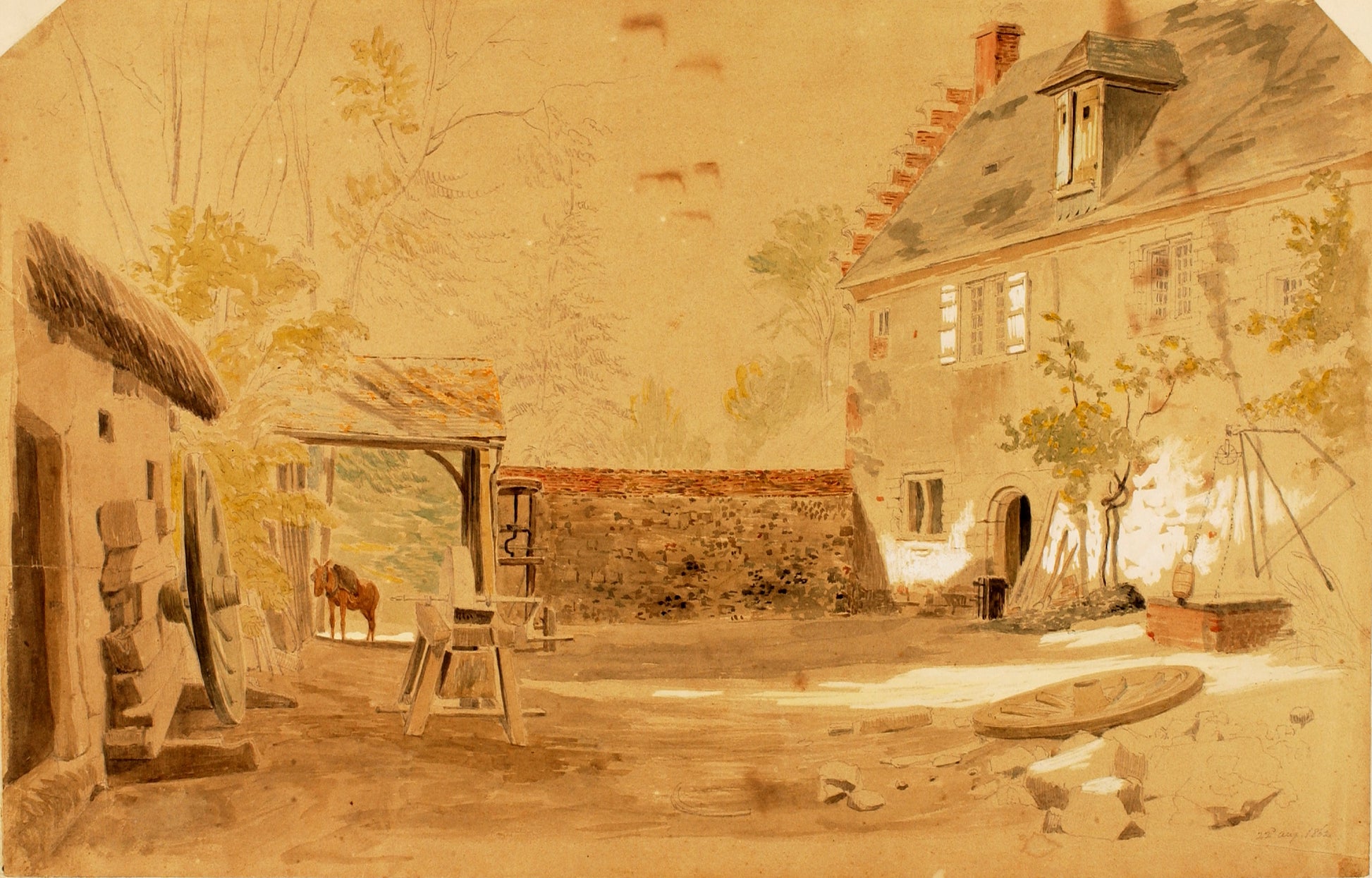 Miner Kilbourne Kellogg:Ancient Abbey of St. Valery, France,16x12"(A3)Poster