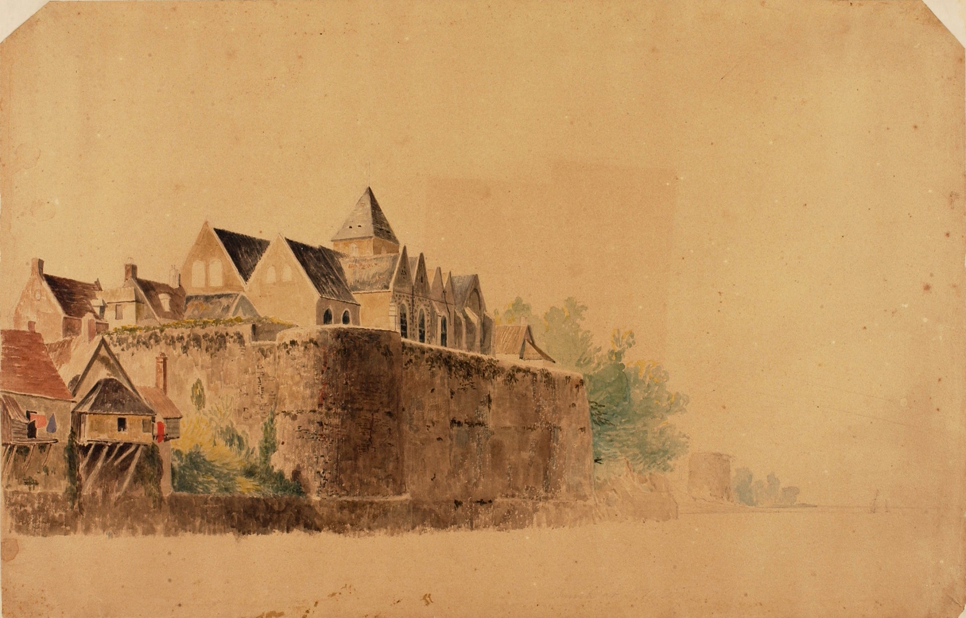 Miner Kilbourne Kellogg:Ancient Cathedral and Tower of Harol,16x12"(A3)Poster