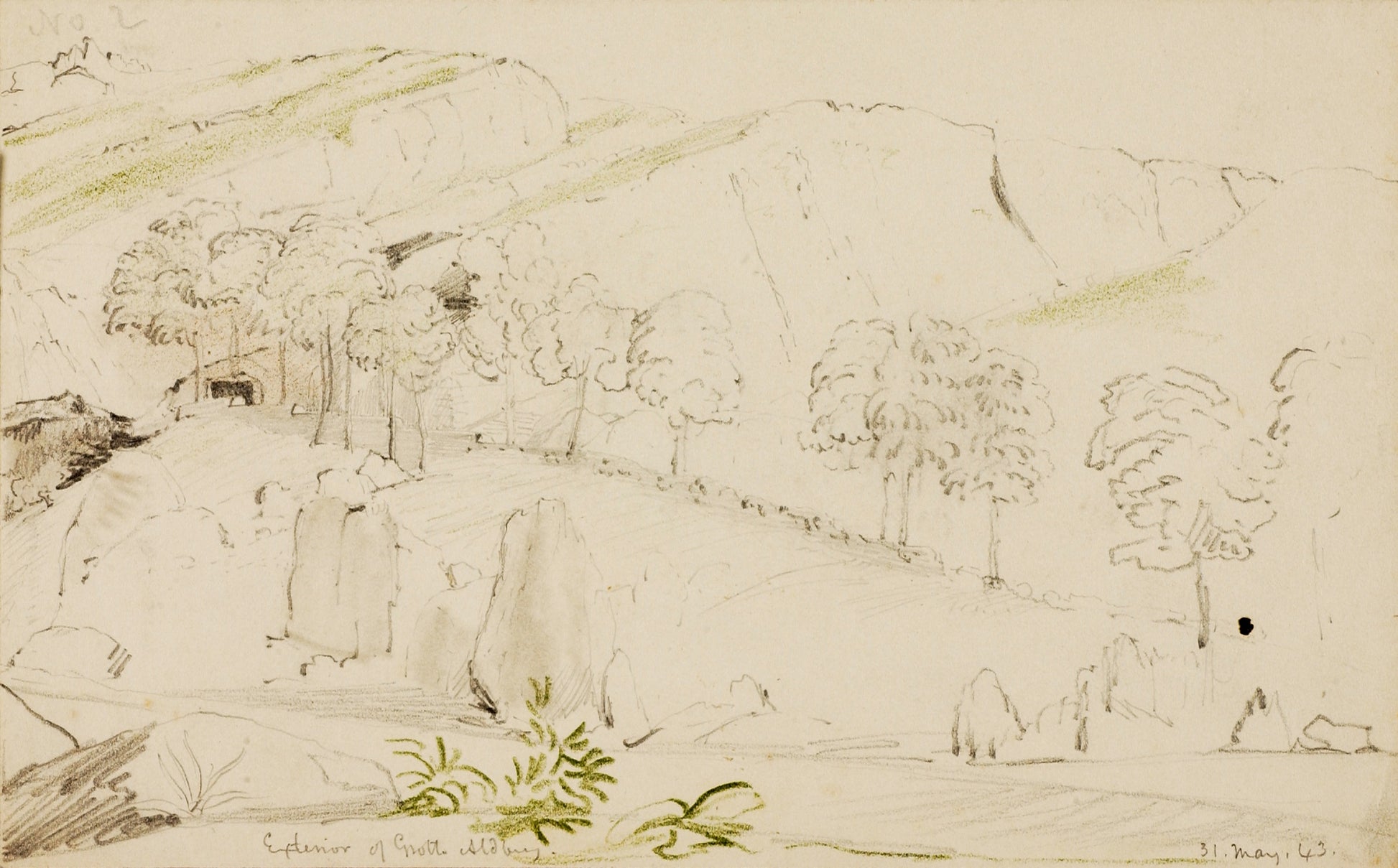 Miner Kilbourne Kellogg:Exterior of Grotto, Aldberg,16x12"(A3)Poster