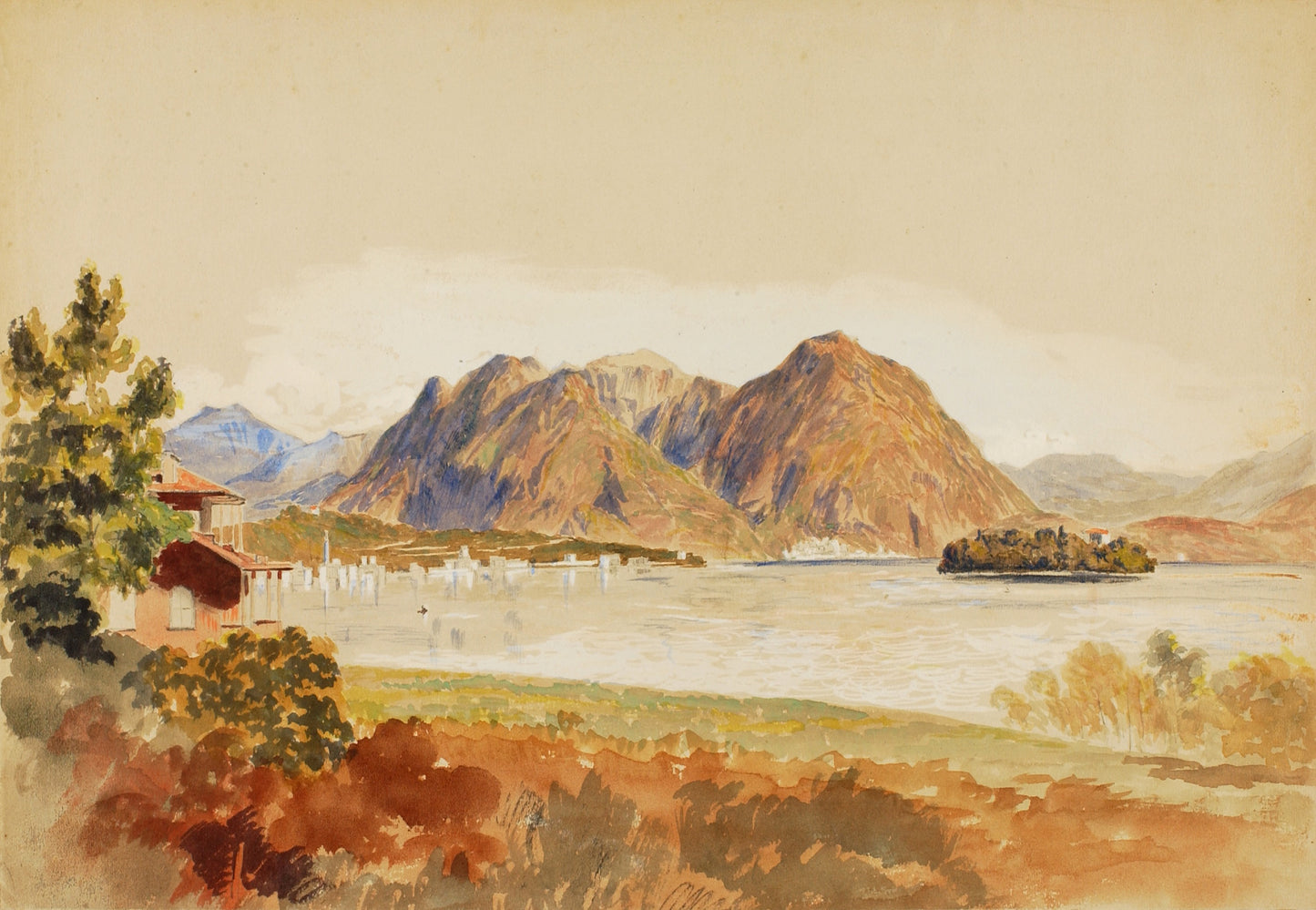 Miner Kilbourne Kellogg:Lago Maggiore, Italy,16x12"(A3)Poster